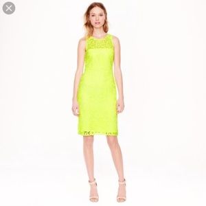 J. Crew Neon Citrus Lace Sheath Dress